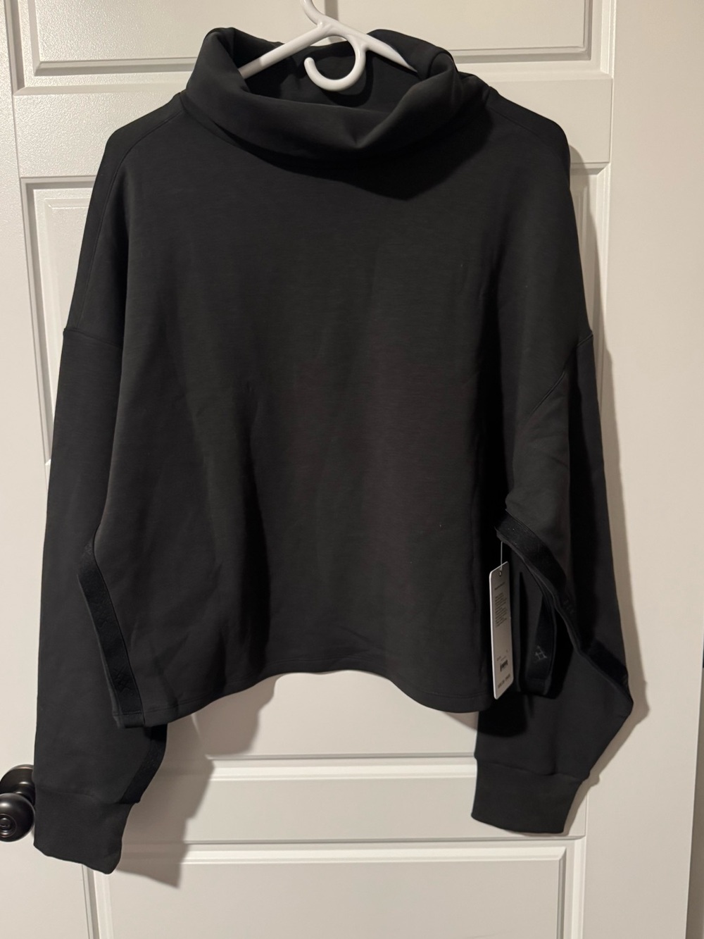 NWT Rhone DreamGlow Mock Neck Long Sleeve Top, Black, Size XL